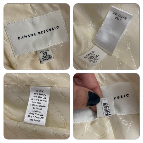 Banana Republic Womens Trench Wool Peacoat in cream white color - Picture 4 of 16